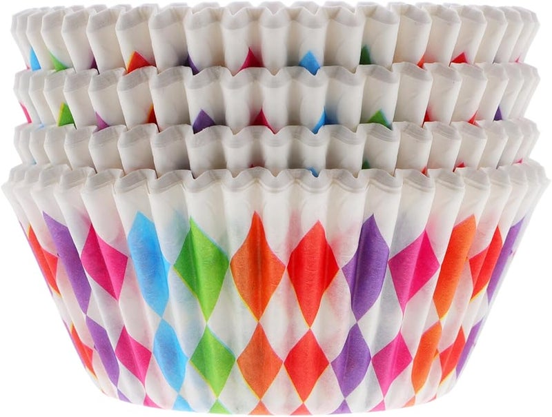 200 Pcs Colorful Standard Size Paper Cupcake Liners Food Grade Baking Wrappers - Image 1